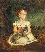 Franz von Lenbach, Portrait of a little girl with cat